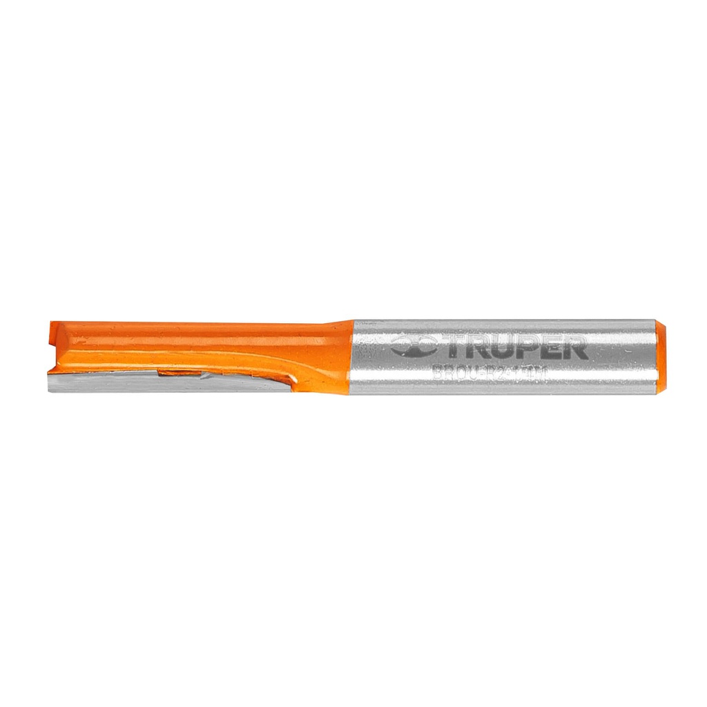 Broca para router, recta 2 filos, 1/4', mediana, Truper