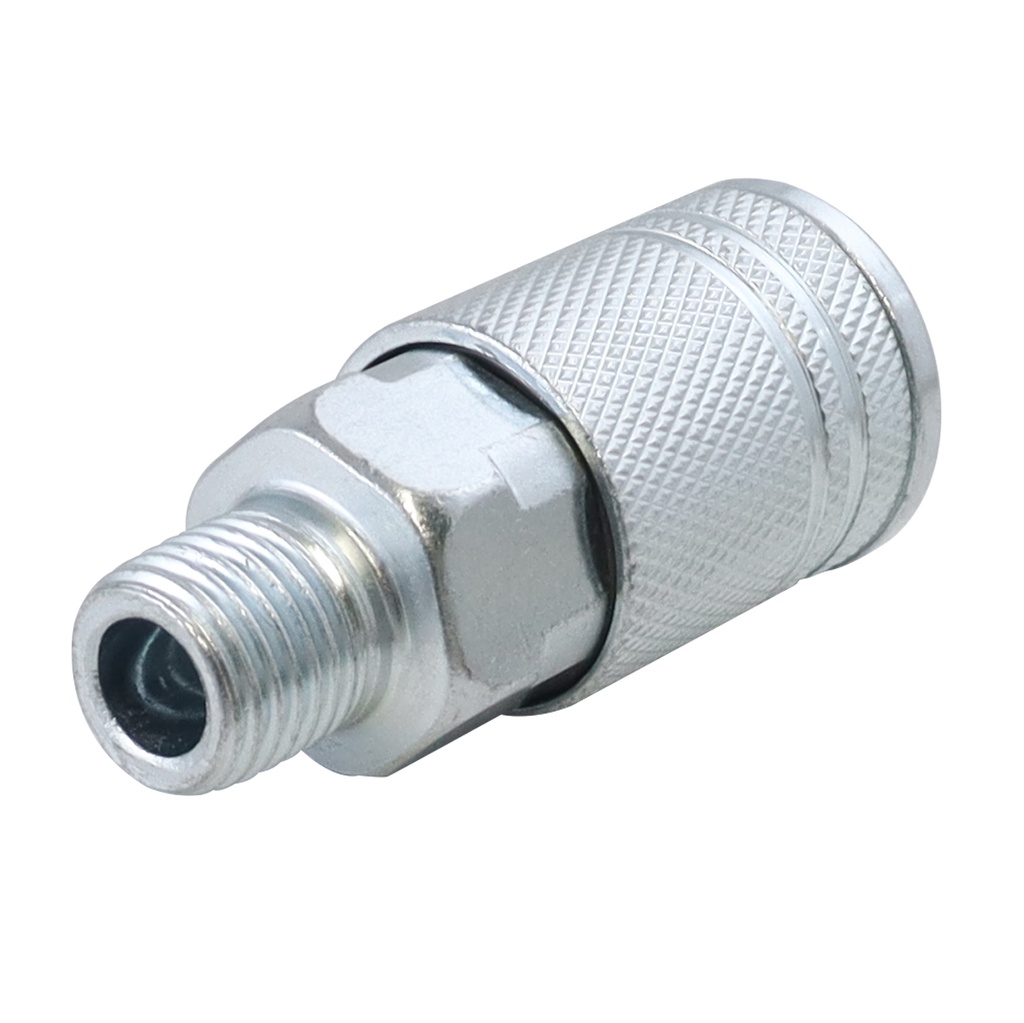 COPLE RAPIDO DE ACERO CROMADO MACHO 1/4&quot; NPT INDUSTRIAL