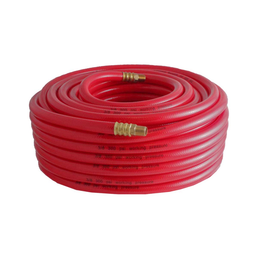 MANGUERA P/AIRE D/PVC ROJA 3/8'' X 100 FT CONECTOR 1/4'' NPT