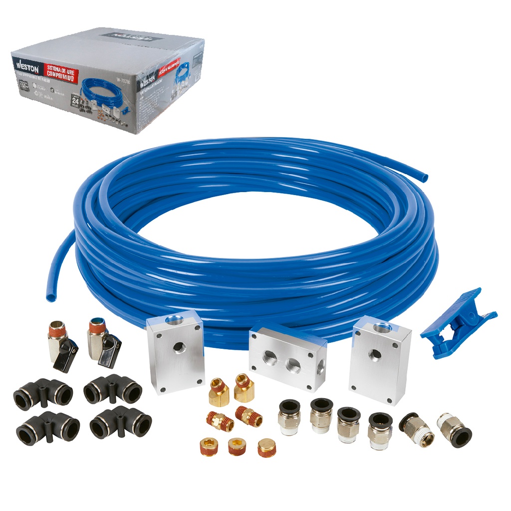 SISTEMA DE AIRE COMPRIMIDO 1/2&quot; C/100FT. D/TUBO D/NAILON 150PSI