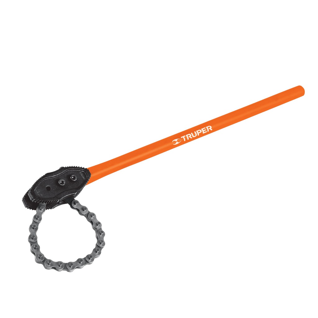 Llave de cadena tipo caiman uso pesado, mango de 28', Truper
