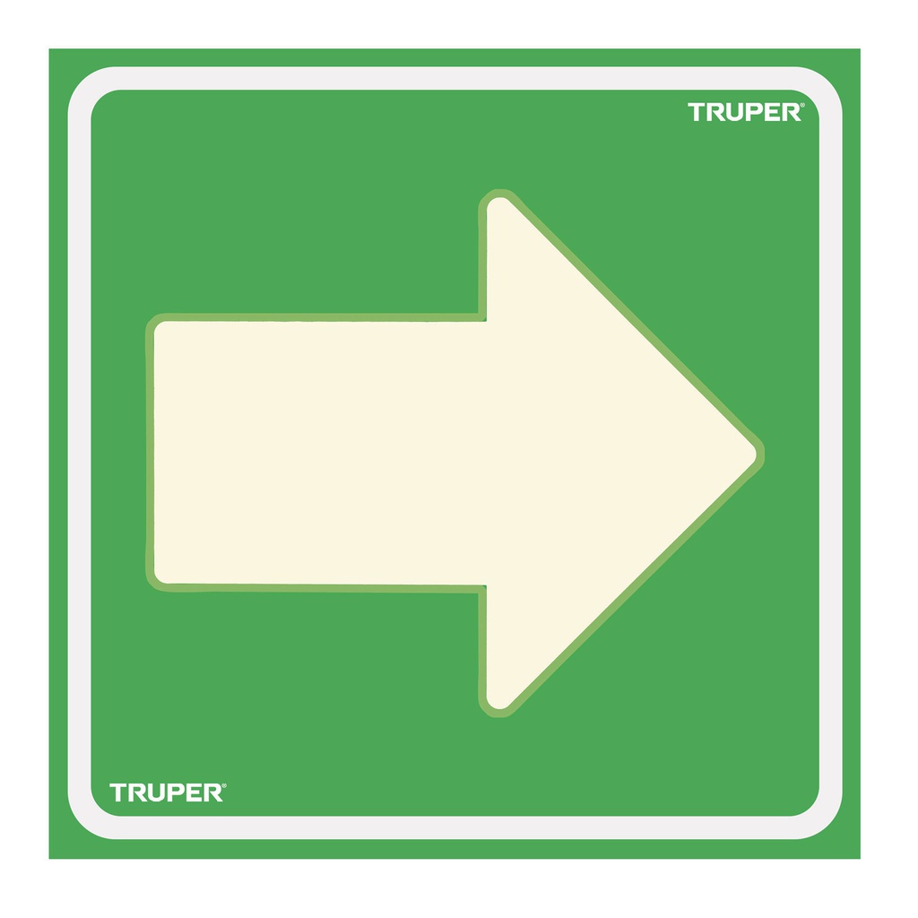 Letrero de señalizacion 'FLECHA', 19 x 19 cm, Truper