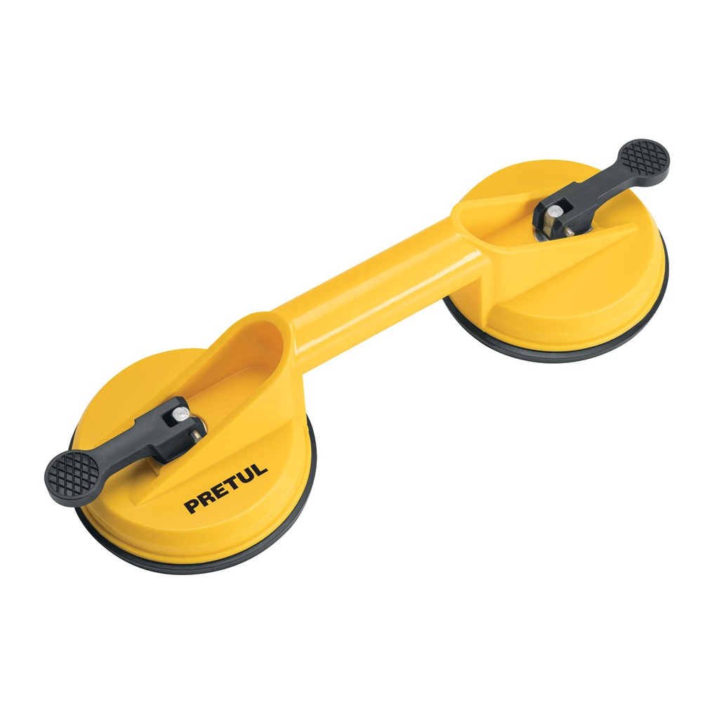 Ventosa de plastico para vidrio, 2 copas de succion, Pretul