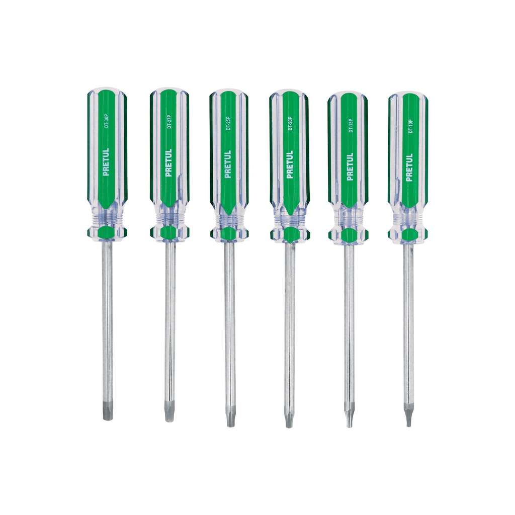 Juego de 6 desarmadores Torx mango de PVC, Pretul