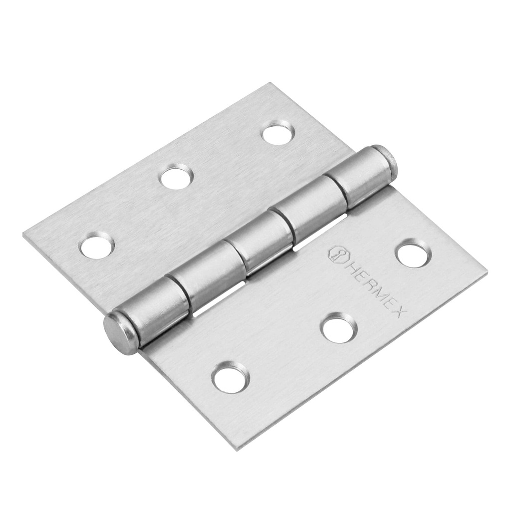 Bisagra cuadrada 2-1/2', cromo mate, cabeza plana, Hermex