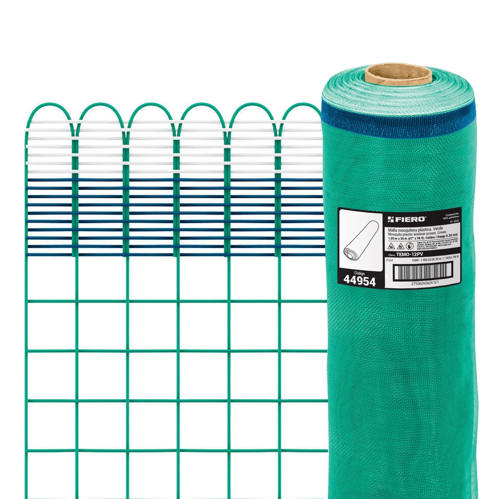 Rollo de 30 m x 1.2 m de malla mosquitera plastica verde