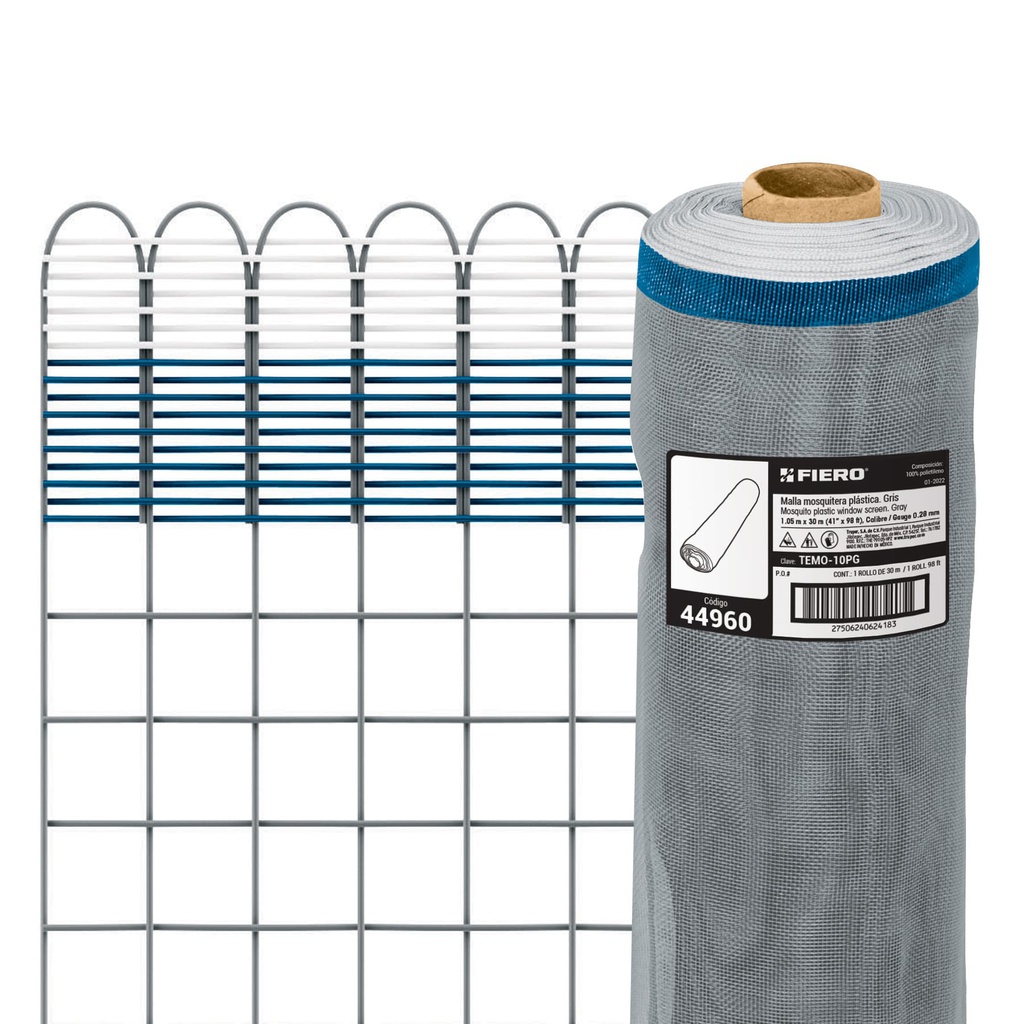 Rollo de 30 m x 1.05 m de malla mosquitera plastica gris