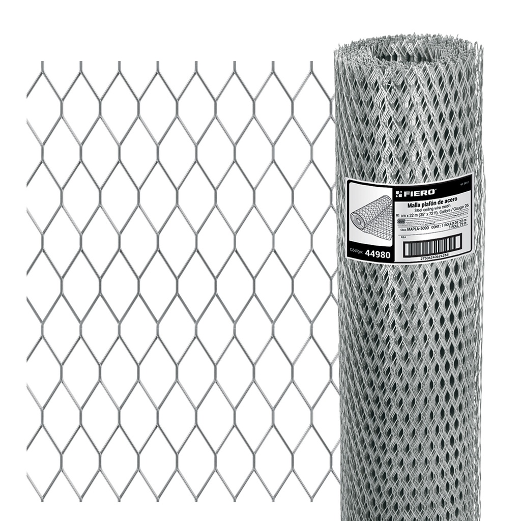 Rollo 22 m x 0.9 m malla plafon calibre 26 abertura 10x25mm
