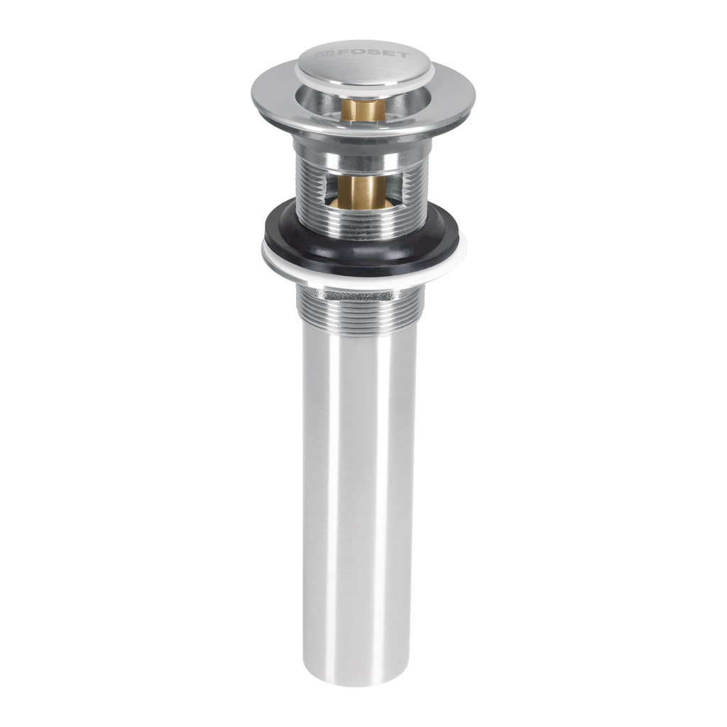 Contra p/lavabo con rebosadero, sistema push, satin, 1-1/4'