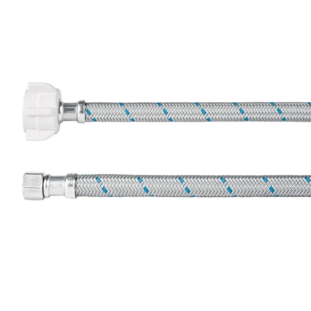 Manguera p/WC, vinilo gris, 3/8' x 7/8' tuerca plast, 50 cm