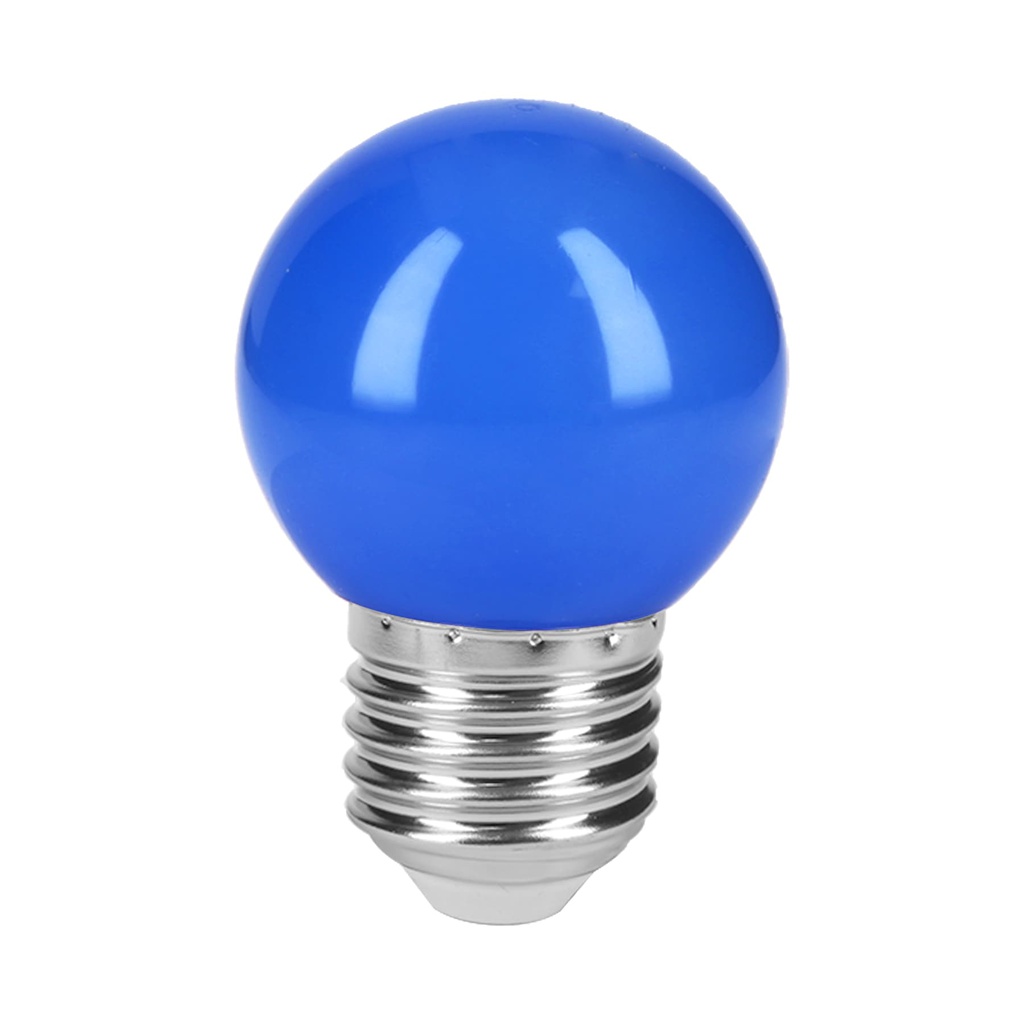 Lampara LED tipo bulbo G45 1 W color azul, caja, Volteck