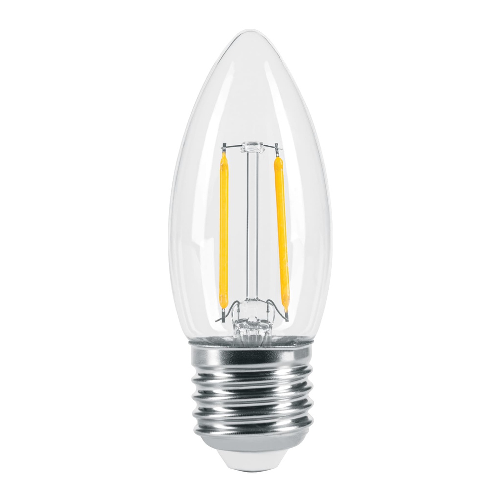Lampara LED tipo vela 3 W con filamento luz calida, blister