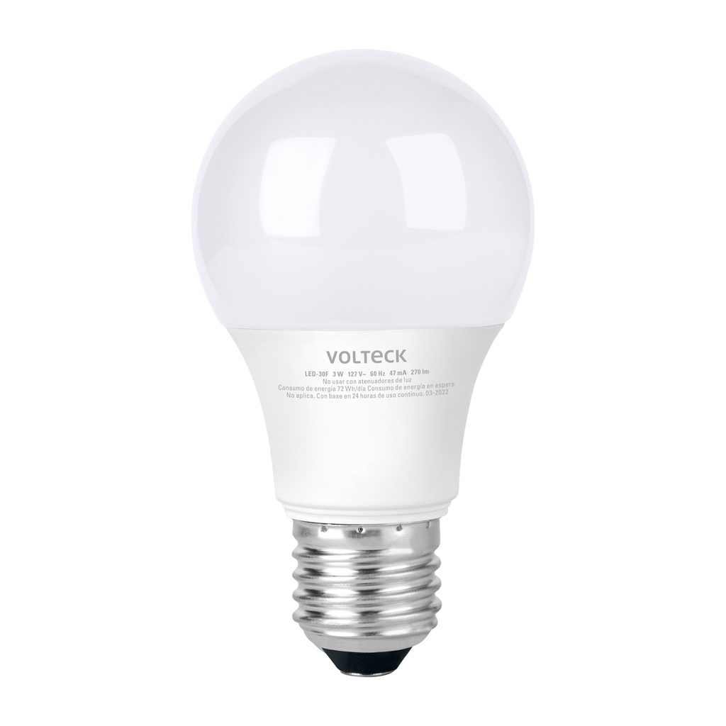 Lampara LED A19 3 W (equiv. 25 W) luz de dia blister Volteck