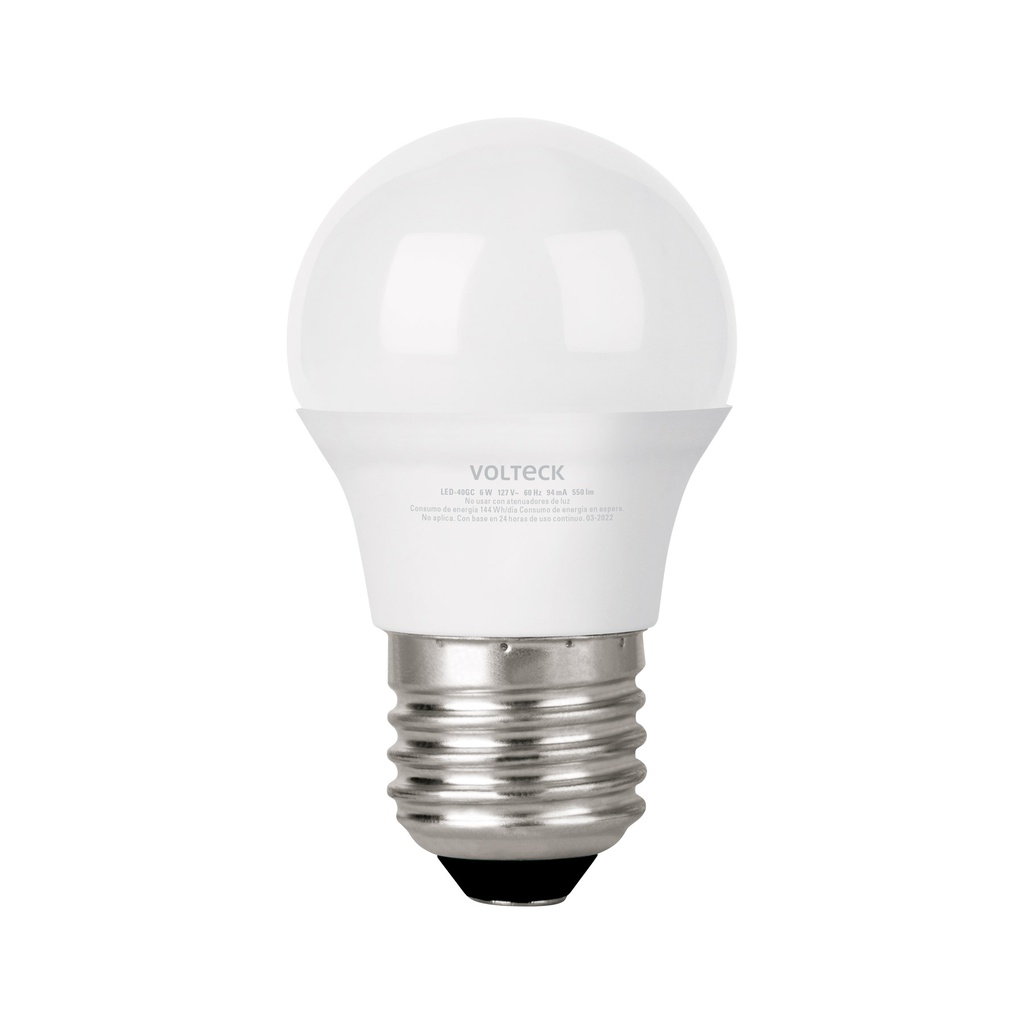 Lampara LED G45 6 W (equiv. 40 W) luz calida blister Volteck