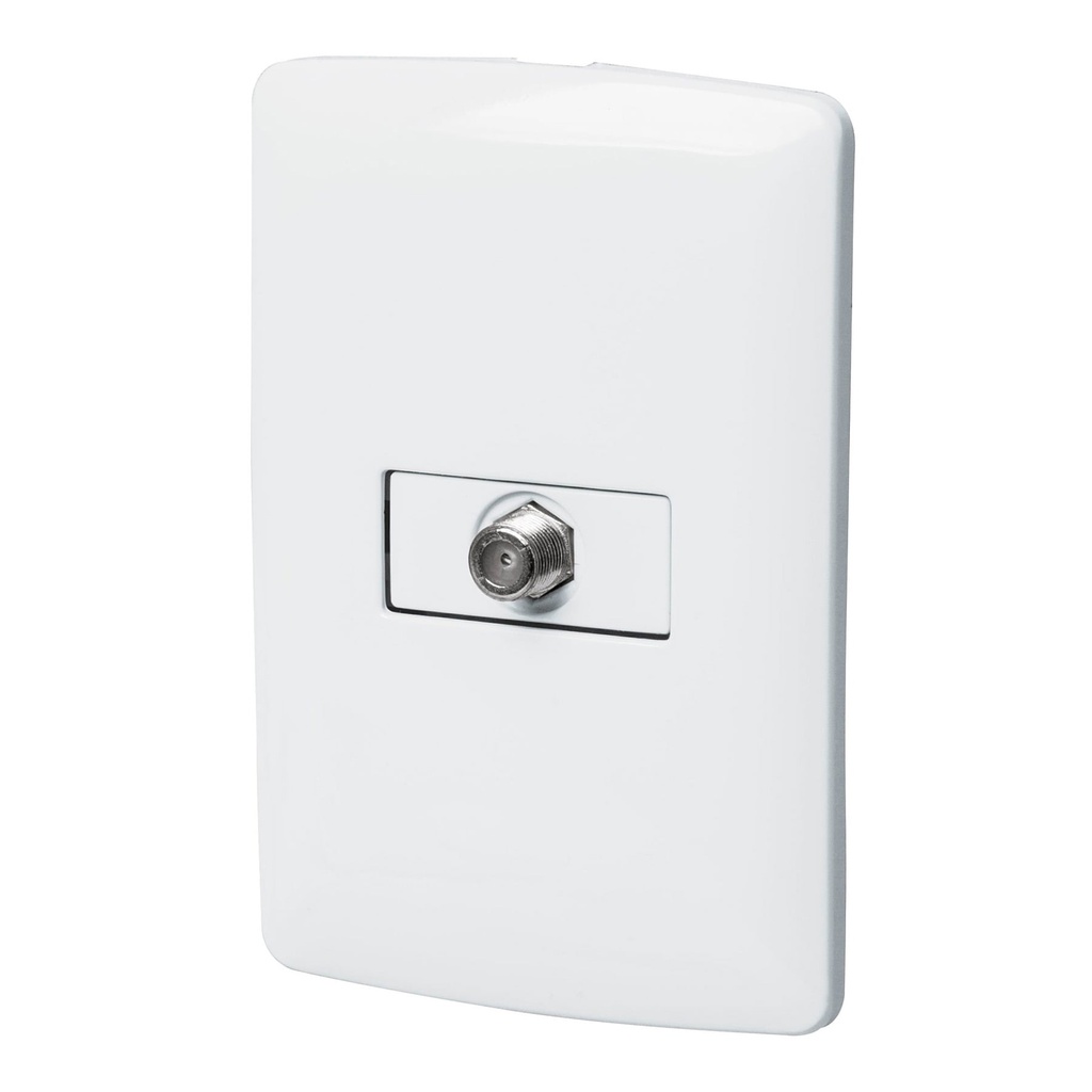 Placa armada con conexion para TV, blanco, linea Italiana