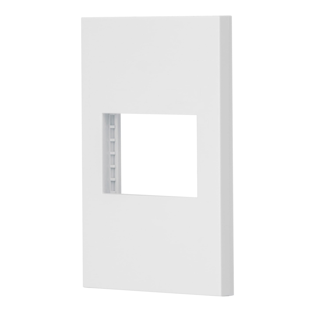 Placa 1 ventana, 1.5 modulos, linea Española, color blanco