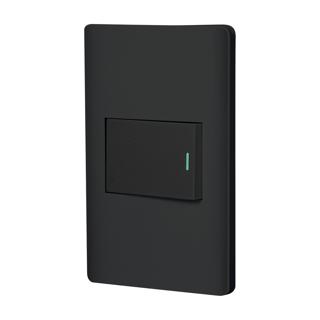 Placa armada negra 1 interruptor de 3 vias 1.5 mod, Lisboa