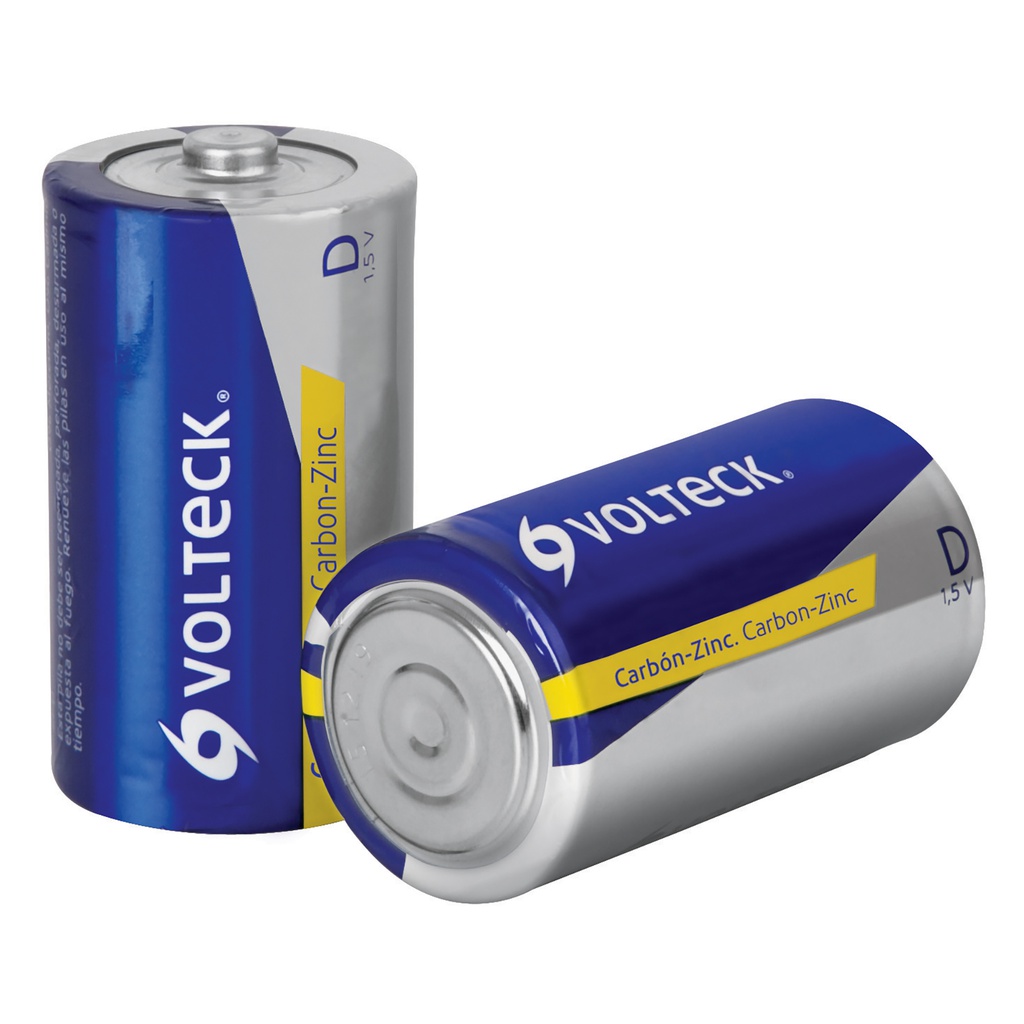 Blister con 2 pilas zinc-carbon tamaño D, volteck
