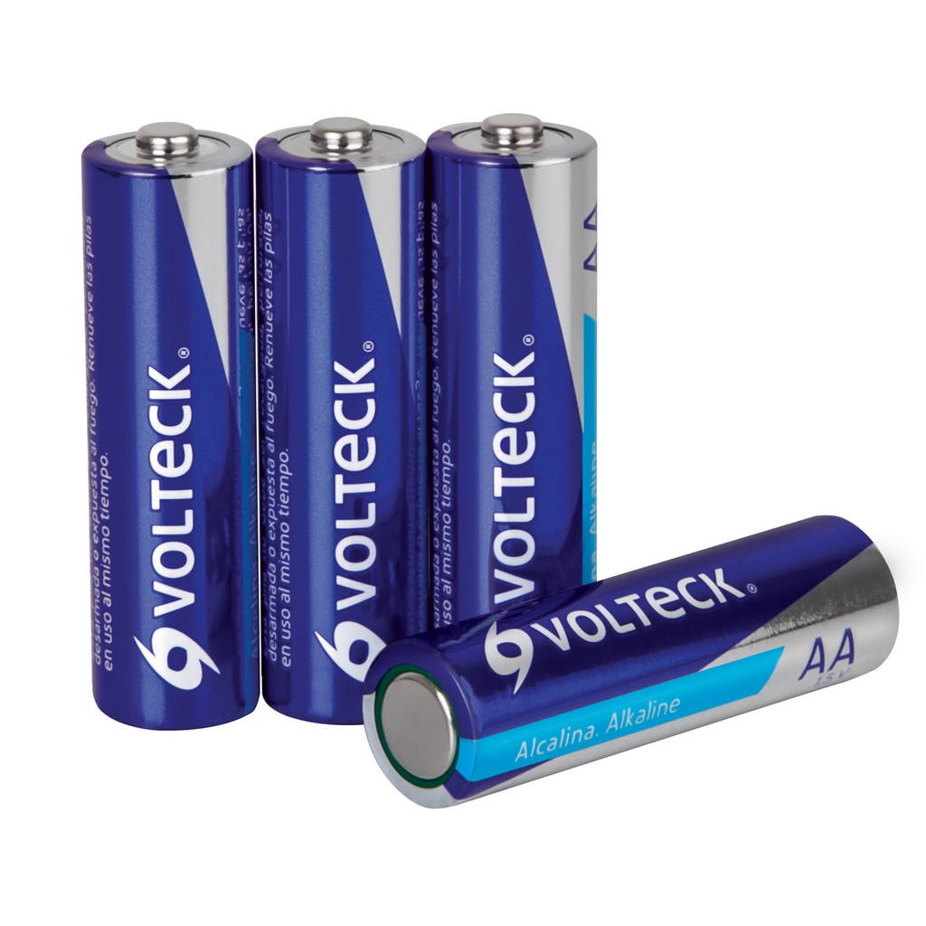 Blister con 4 pilas alcalinas tamaño AA, Volteck