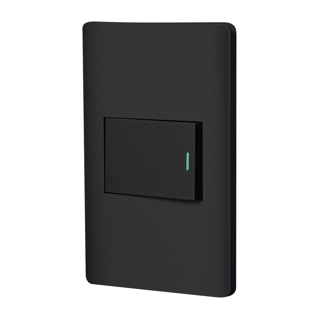 Placa armada negra 1 interruptor 1.5 modulos, Lisboa