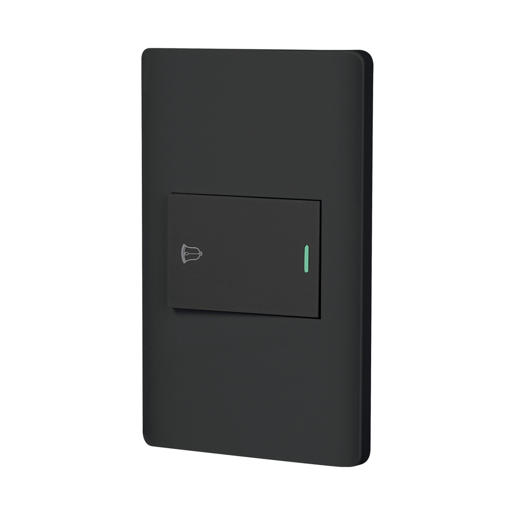 Placa armada negra 1 interruptor de timbre 1.5 mod, Lisboa