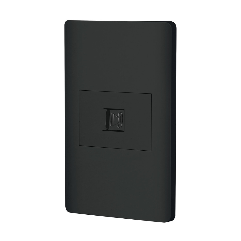 Placa armada negra 1 toma para telefono 1.5 mod, Lisboa