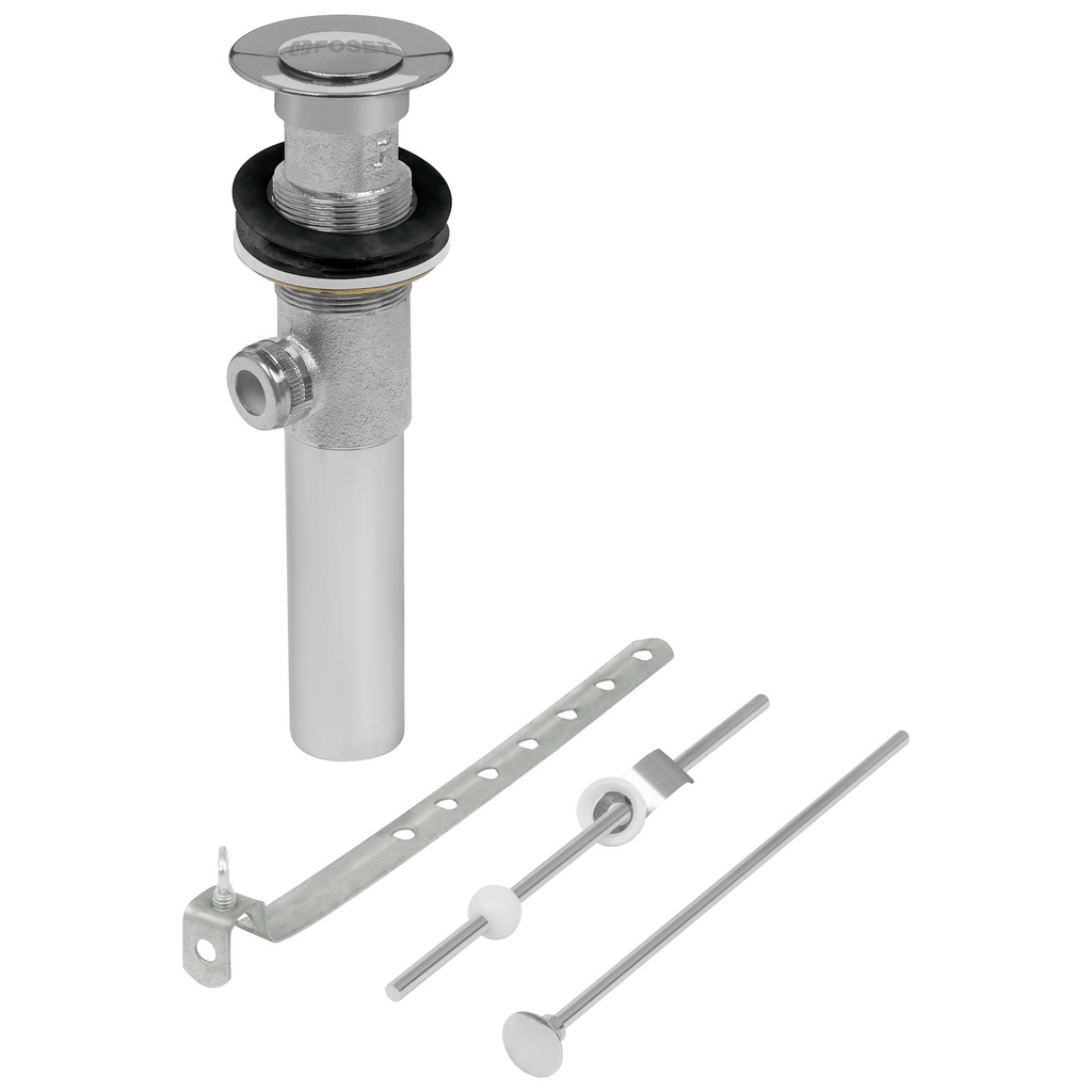 Contra p/lavabo c/rebosadero y sist automatico, cromo, 1-1/4