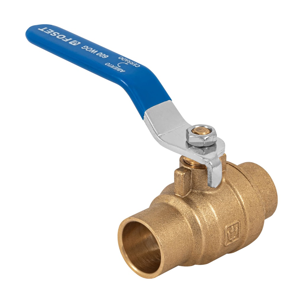 Valvula de esfera, de laton, soldable, 3/4', alta presion