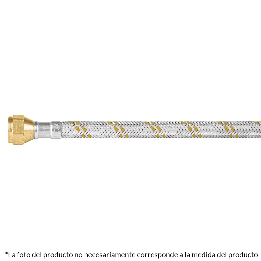 Manguera para gas, acero inox, 3/8' x 3/8', 300 cm, Foset