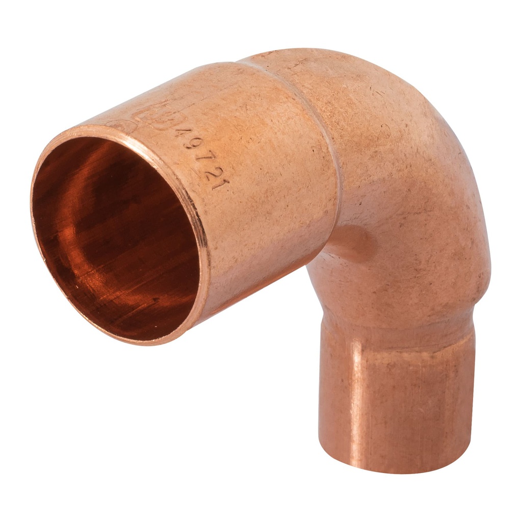 Codo 90° reduccion de cobre de 3/4' x 1/2', Foset