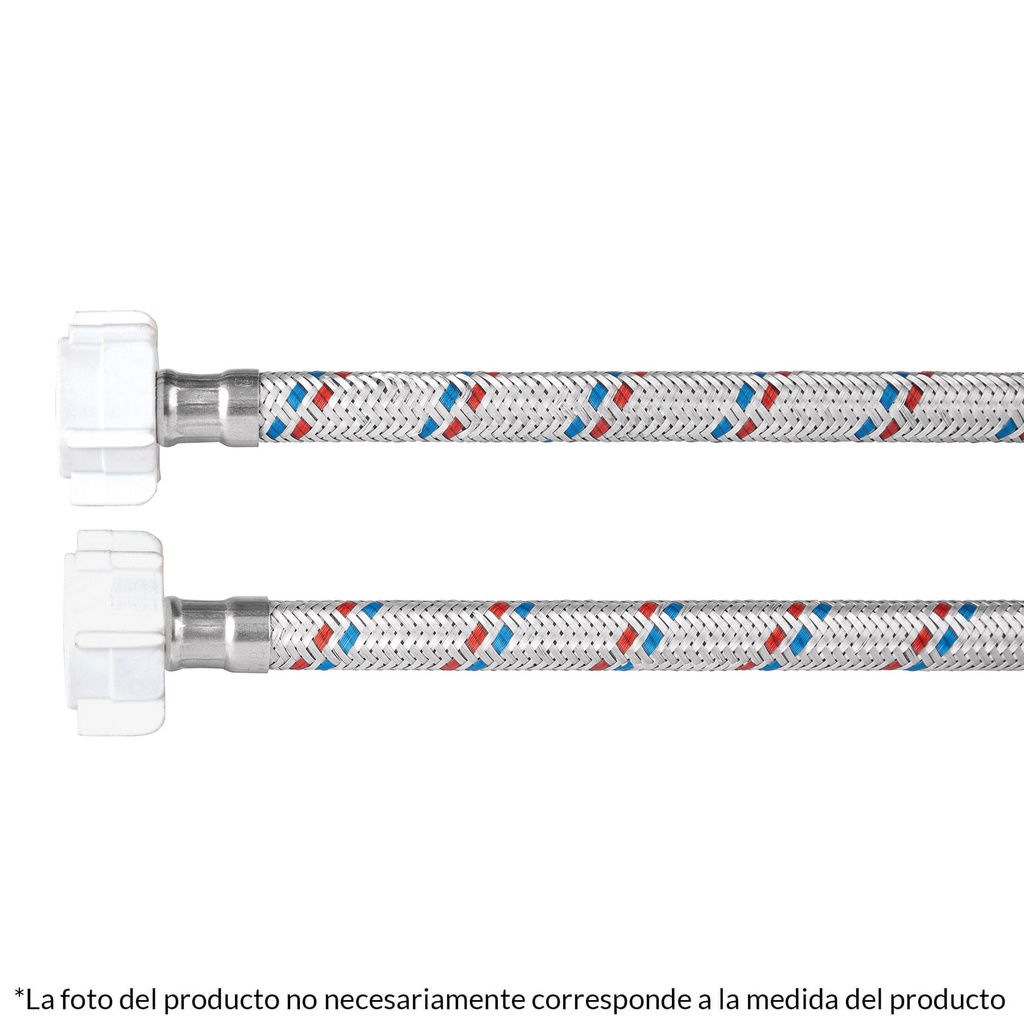 Manguera p/WC, aluminio, 1/2'x7/8' plast/plast, 50 cm, Basic