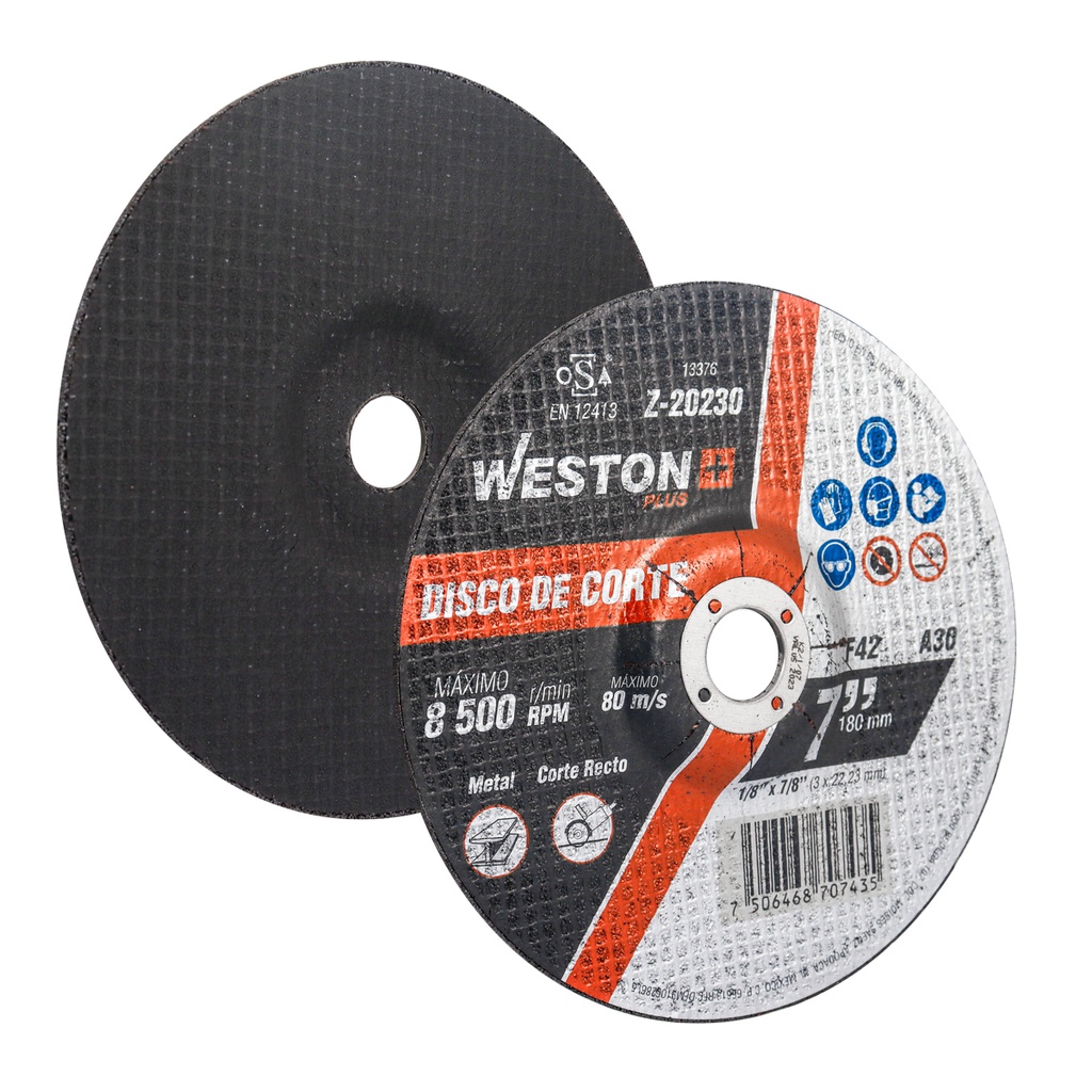 DISCO D/CORTE P/METAL 7'' x 1/8''(3.17) x 7/8'' F42