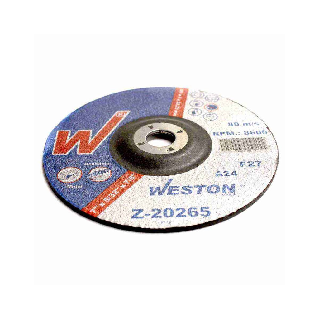 DISCO D/CORTE Y DESBASTE P/METAL 7&quot; x 5/32&quot;(4) x 7/8&quot; F42/F27 T/PIPELINER