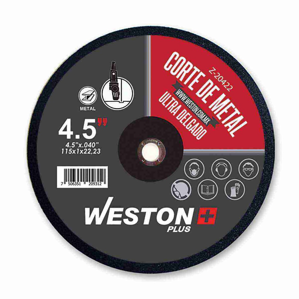 DISCO D/CORTE P/METAL 4-1/2'' x 0.040''(1) x 7/8'' F41 ULTRA DELGADO