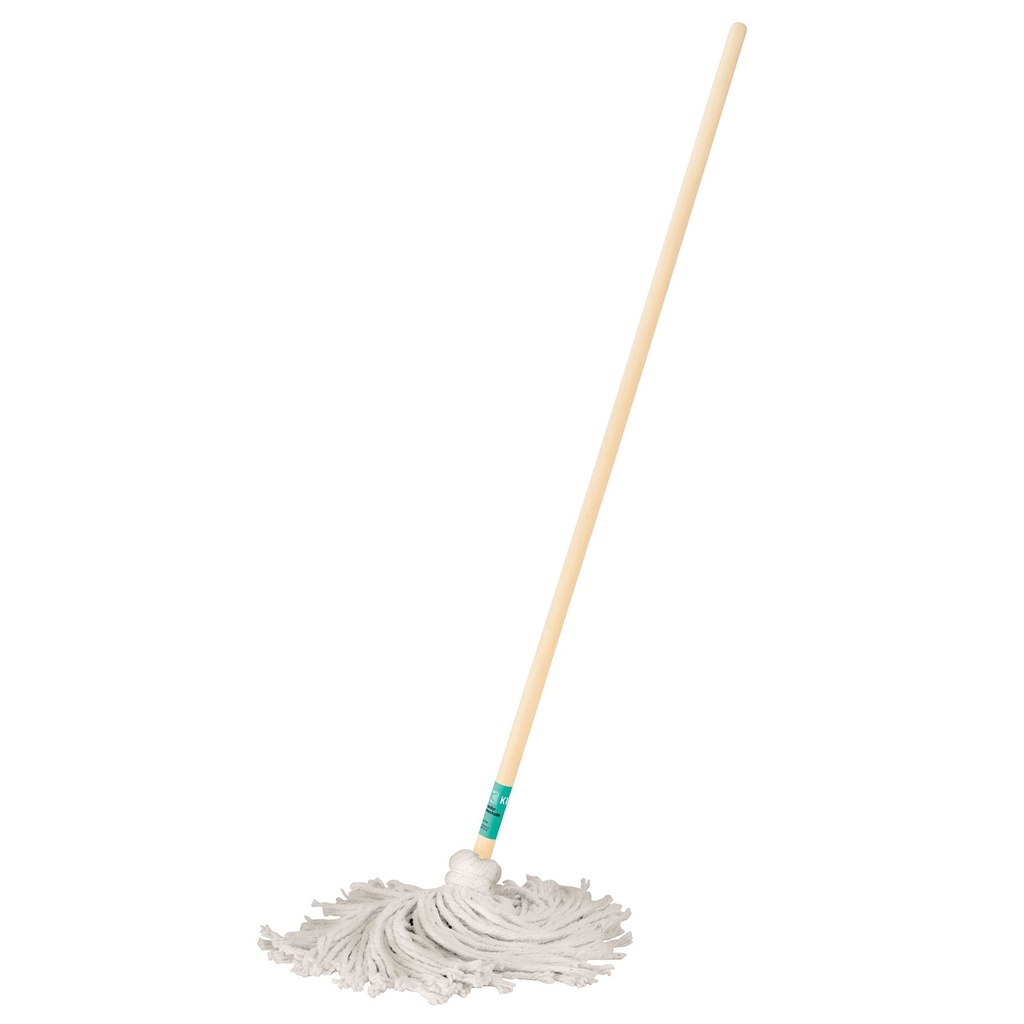 Trapeador tipo mechudo, 250 g con baston de 120 cm, Klintek