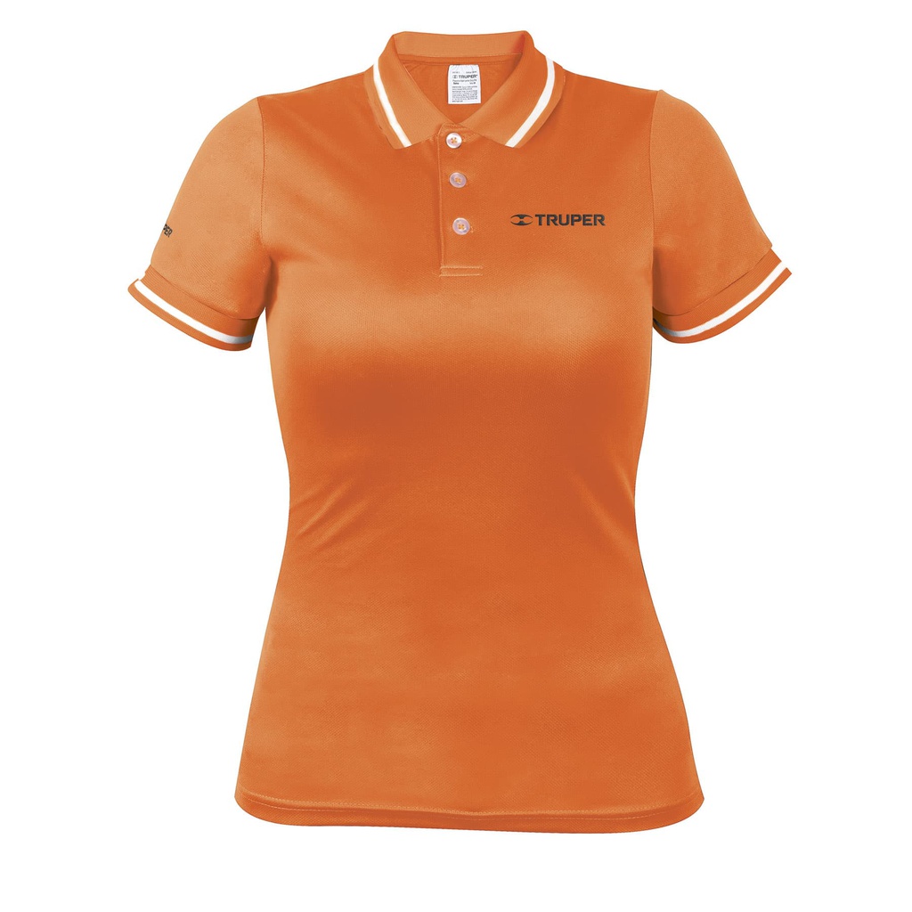 Playera polo performance para mujer, naranja, M, Truper