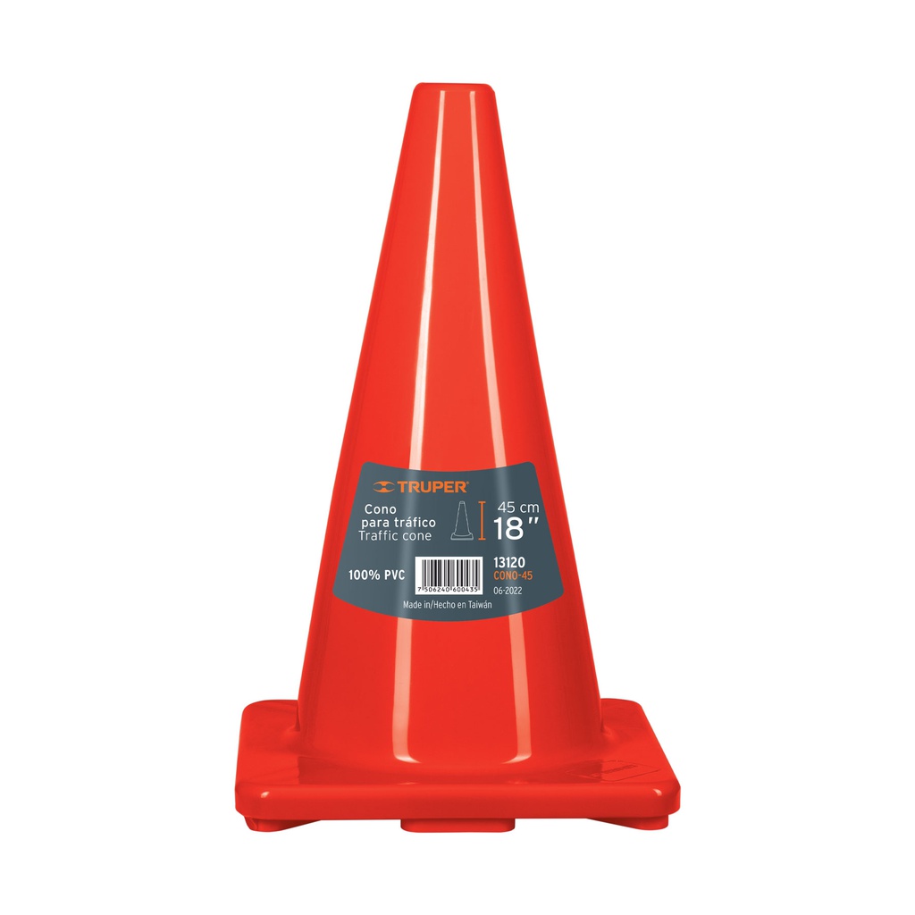 Cono de precaucion de 45 cm de PVC, Truper