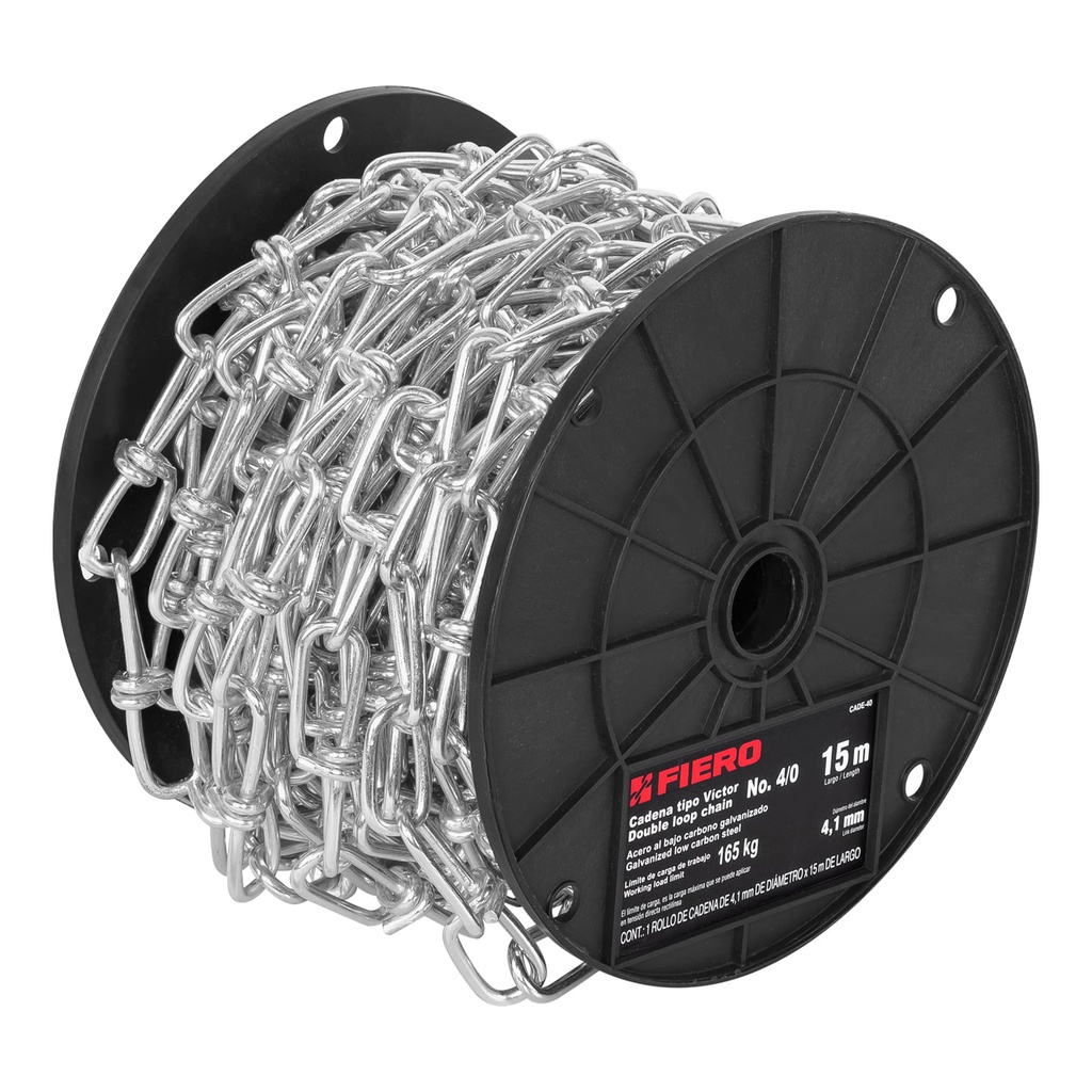 Metro de cadena tipo Victor de 4.1 mm en carrete de 15 m