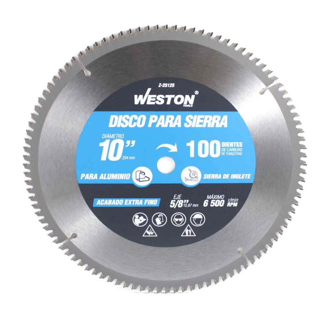 DISCO PARA SIERRA CIRCULAR P/ALUMINIO 10'' X 5/8'' 100DT