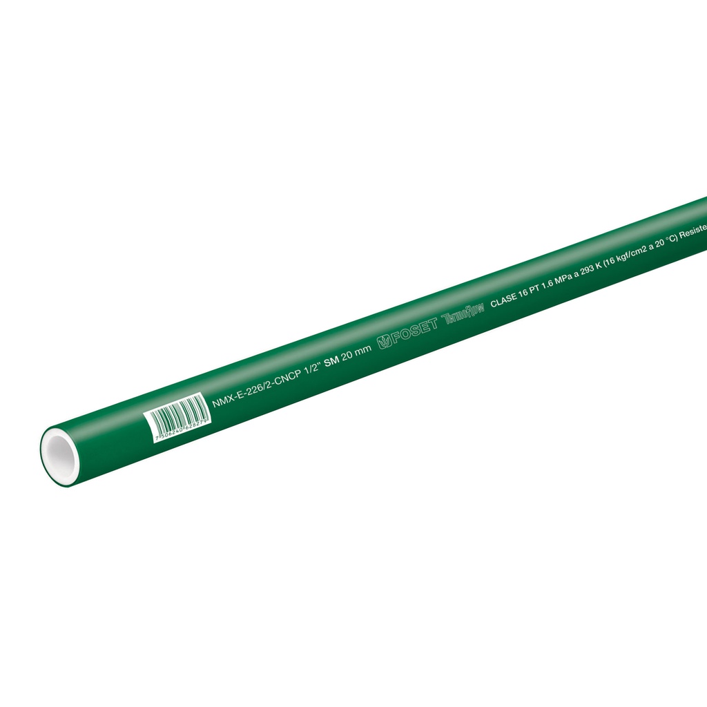 Tubo de 1/2' de PPR hidraulico de 4 m, Foset