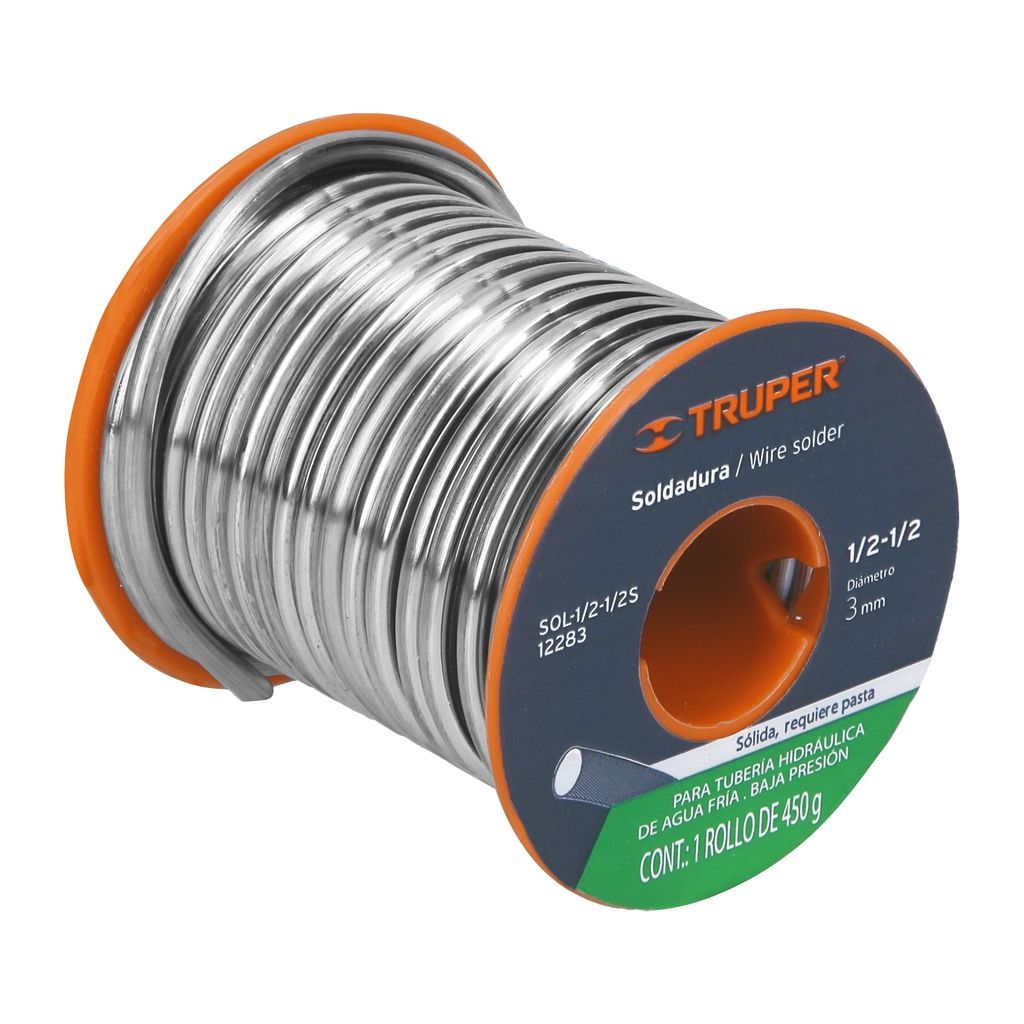 Soldadura solida 1/2-1/2 para tuberia de baja presion, 450 g