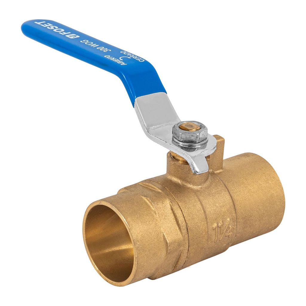 Valvula de esfera de laton, soldable 1-1/4', Foset