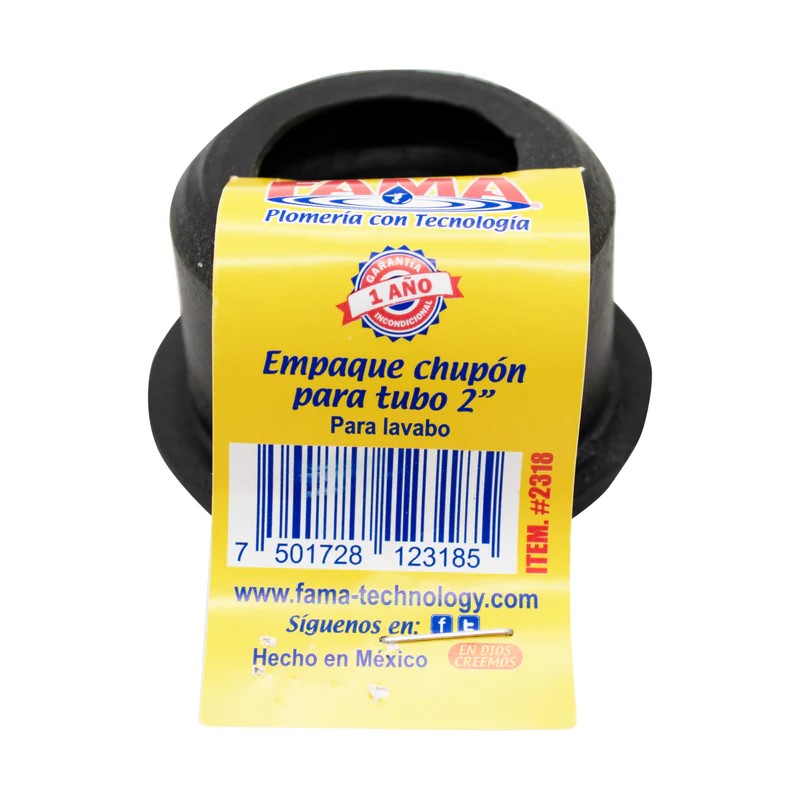 Chupon "Negro" Para Tubo PVC  2 "  Para Lavabos   (2318)