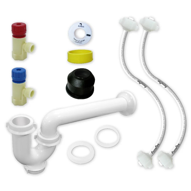 Kit De Instalacion Para Lavabo y Fregadero Con Cespol-FAcil, FF Polimax 1/2&quot; x 45 cms. (3107)