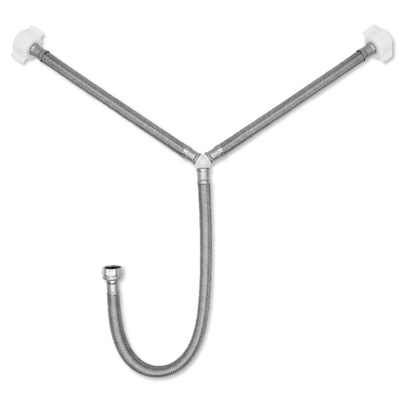 FamaFlex Poliacero Para Agua Potable TEE 3/8" COMP x 1/2" AM x 1/2" AM x 55cm.-22"  (3585)