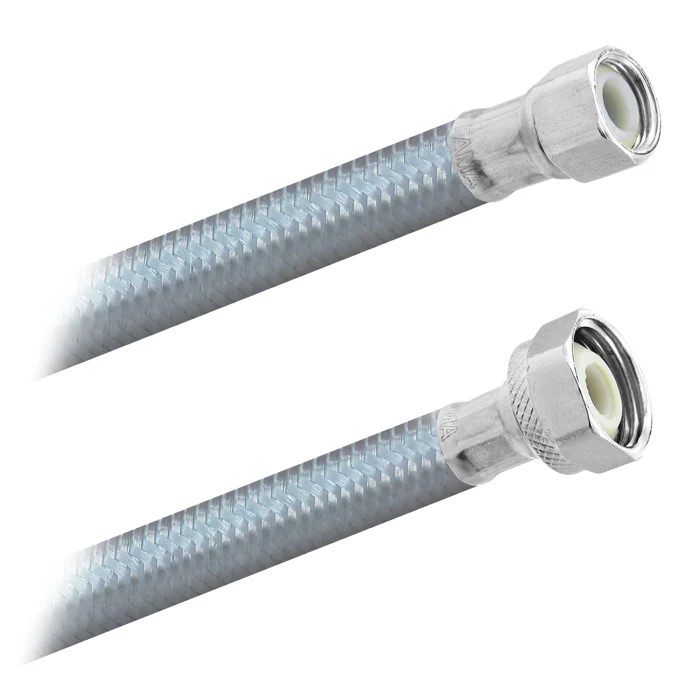 FamaFlex Poliacero Para Agua Potable 3/8" COMP x 1/2" FIP x 30cm.-12"  (3822)