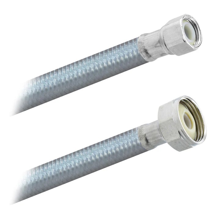FamaFlex Poliacero Para Sanitario 3/8" COMP x 7/8" FIP x 30cm.-12"   (3844)