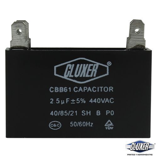 1 Capacitor De Ventilador 2.5mf Dual 440-370vac +-5% 50/60hz
