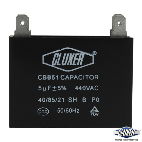 1 Capacitor De Ventilador 5mf, Dual 440-370vac +-5%, 50/60hz