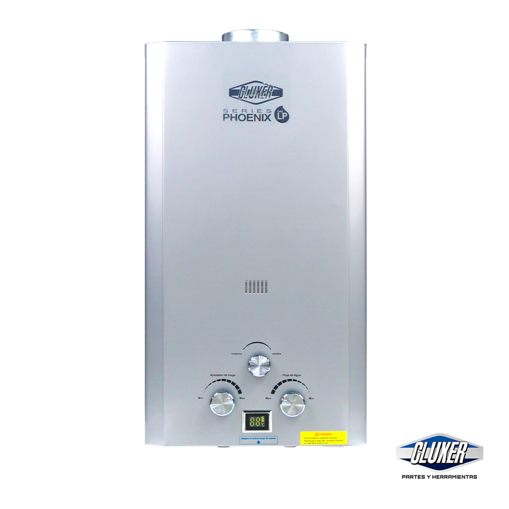 Boiler de 2 Servicios 12L por minuto, Gas LP Series Phoenix, Marca CLUXER Modelo CXCP12LB